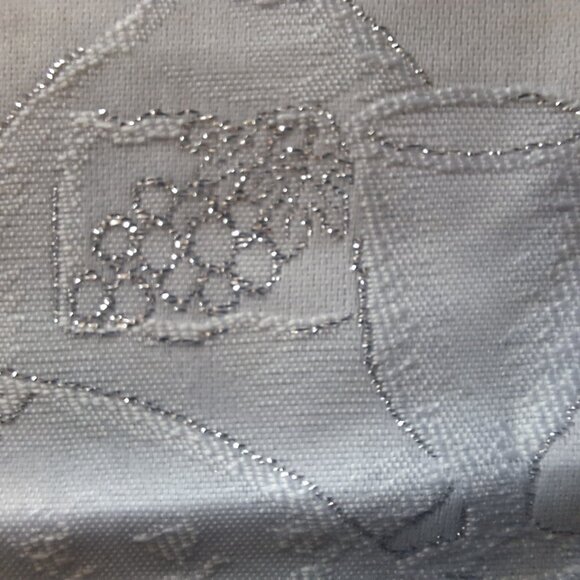 White Challah Cover Metallic Silver Thread Embroidered Shabbat Yom Tov Judai - Picture 4 of 8